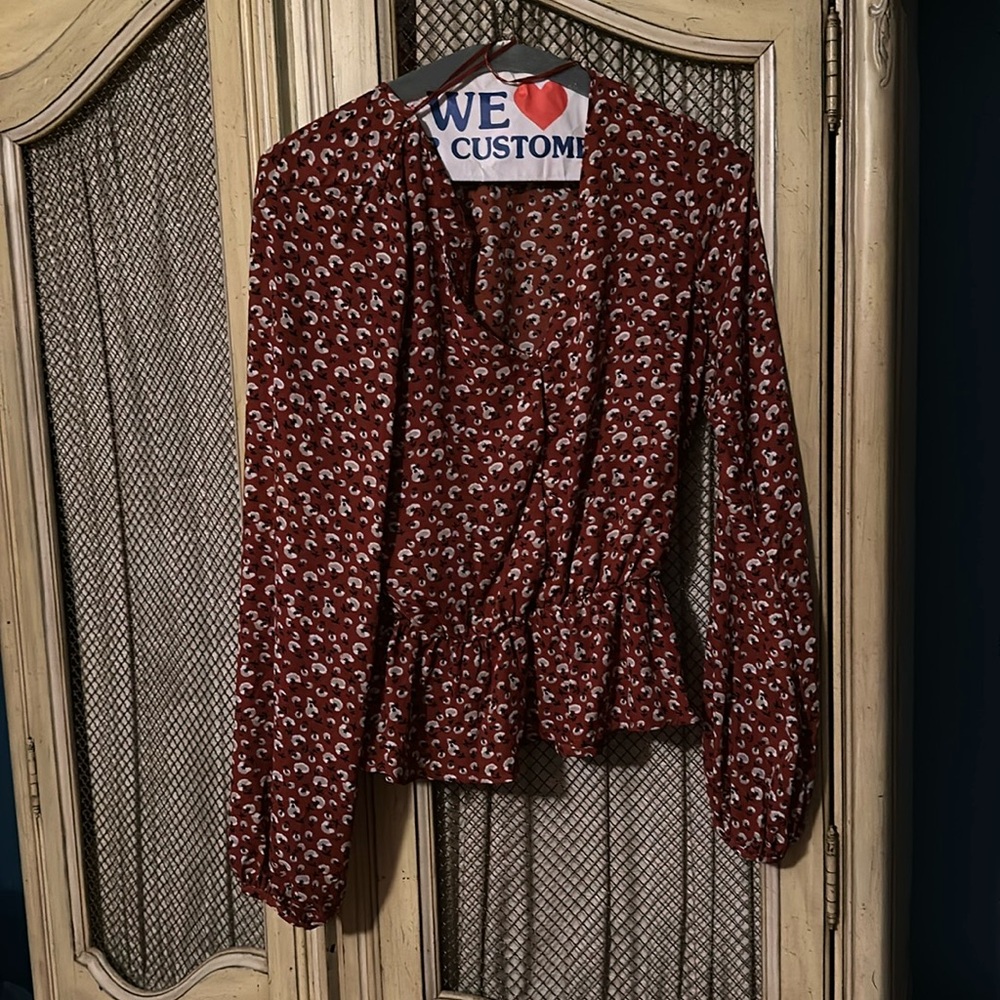 Red long sleeve button up